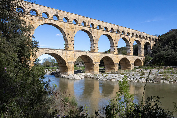 Pont-du-Gard Aqueduct built in the 1st century AD.